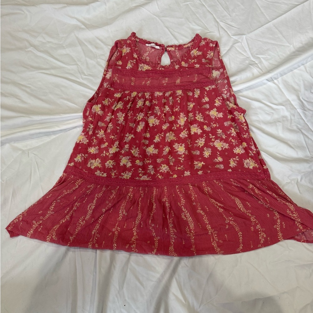 Maurices Kids Floral Red Blouse